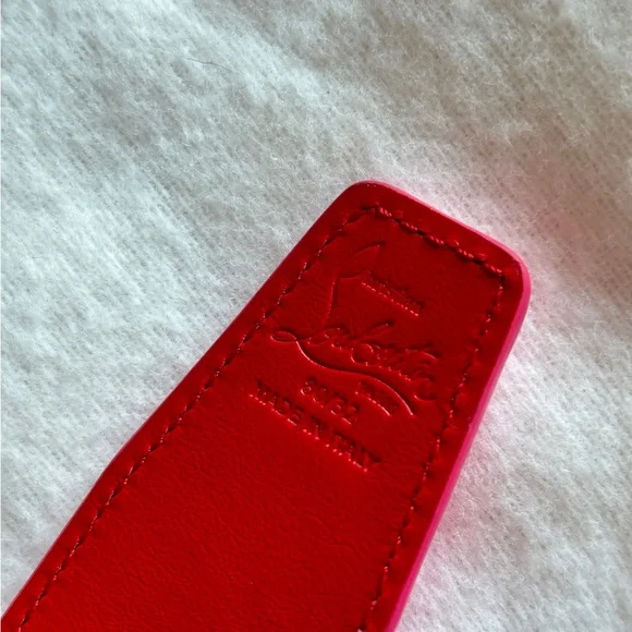 NWT • Christian Louboutin • Leather CL Logo Belt • Pink Fluorescent • 80 (32”) - Picture 5 of 11